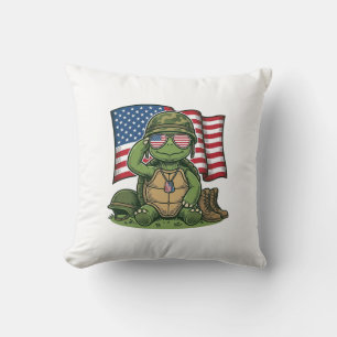 Patriotischer Schildkröten-Gruß Vektor-Design_1 Kissen