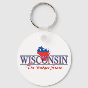 Patriotischer Schlüsselanhänger Wisconsins
