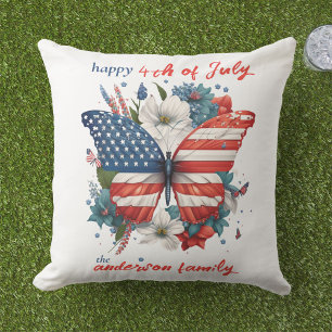 Patriotischer Schmetterling 4. Juli Amerikanische  Kissen
