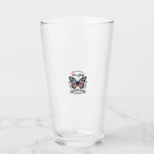 Patriotischer Schmetterling Frohes 4. Juli-Shirt-D Glas