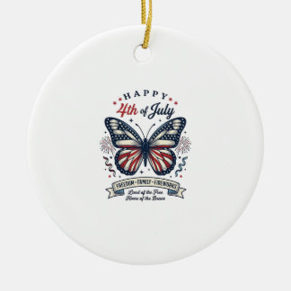 Patriotischer Schmetterling Frohes 4. Juli-Shirt-D Keramik Ornament