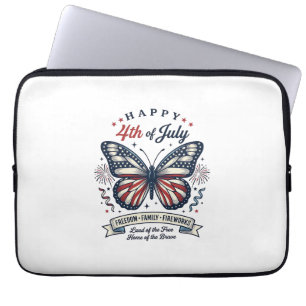 Patriotischer Schmetterling Frohes 4. Juli-Shirt-D Laptopschutzhülle