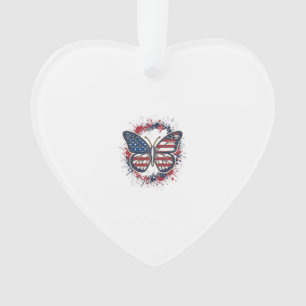 Patriotischer Schmetterling Vintage-Stich Vektor-D Ornament