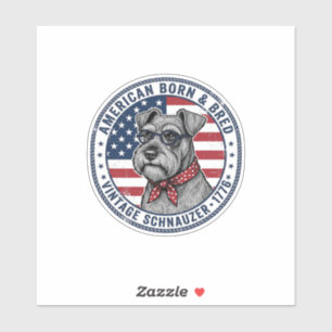Patriotischer Schnauzer Hund Vintage Aufkleber