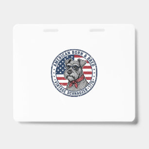 Patriotischer Schnauzer Hund Vintage Ausweis