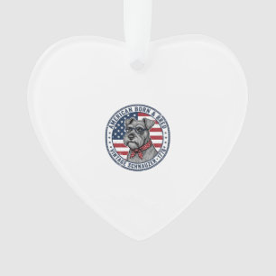 Patriotischer Schnauzer Hund Vintage Ornament