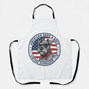 Patriotischer Schnauzer Hund Vintage Schürze