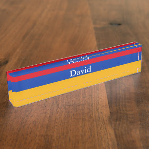 Patriotischer Schreibtisch-Name-Platte mit armenis Namensplakette