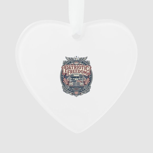 Patriotischer Schulbusfahrer Ornament (Vorderseite)