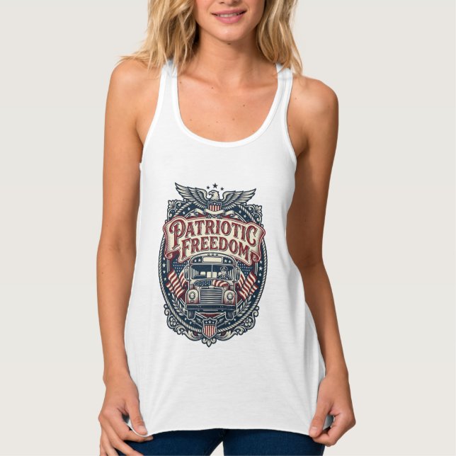 Patriotischer Schulbusfahrer Tank Top (Vorderseite)
