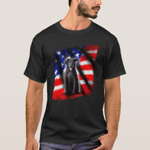 Patriotischer schwarzer Labrador Retriever Schwarz T-Shirt