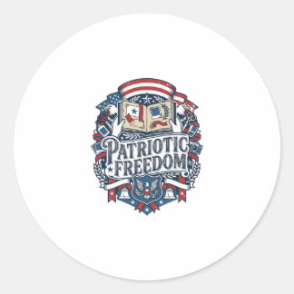 Patriotischer Scrapbooker Vektorgrafik T-Shirt_1 Runder Aufkleber