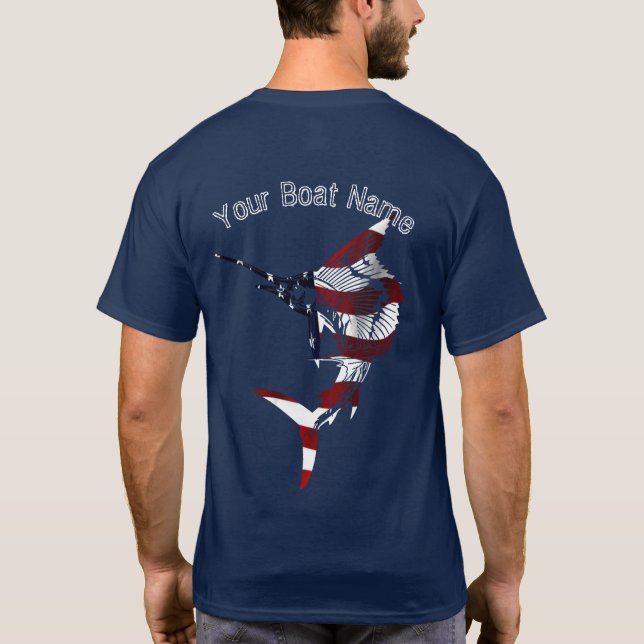 Patriotischer Segelfisch-T - Shirt (Rückseite)