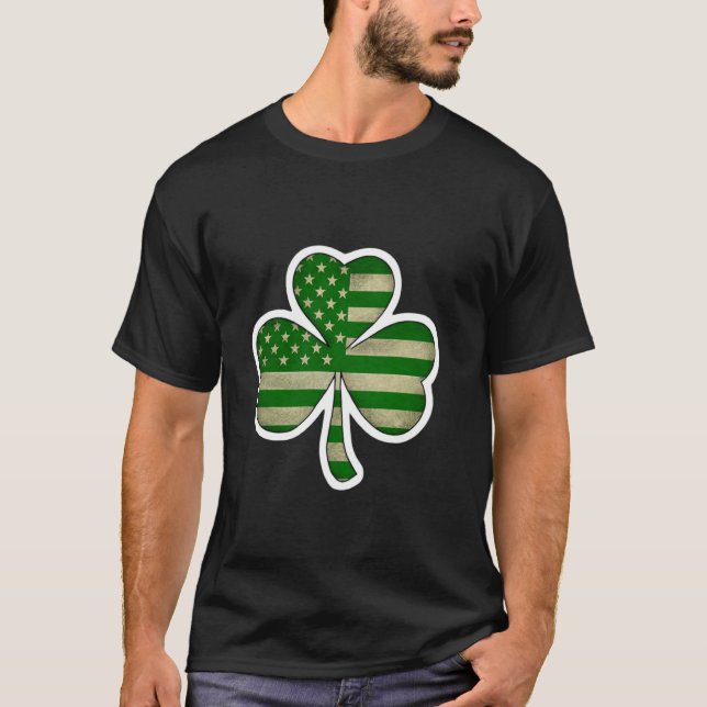 Patriotischer Shamrock-Keltischer Knoten mit ameri T-Shirt (Vorderseite)
