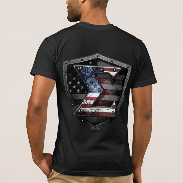 Patriotischer SIGMA-Schild T-Shirt (Rückseite)