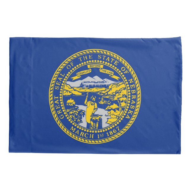 Patriotischer Single Pillowcase Fahne von Nebraska Kissenbezug (Rückseite)