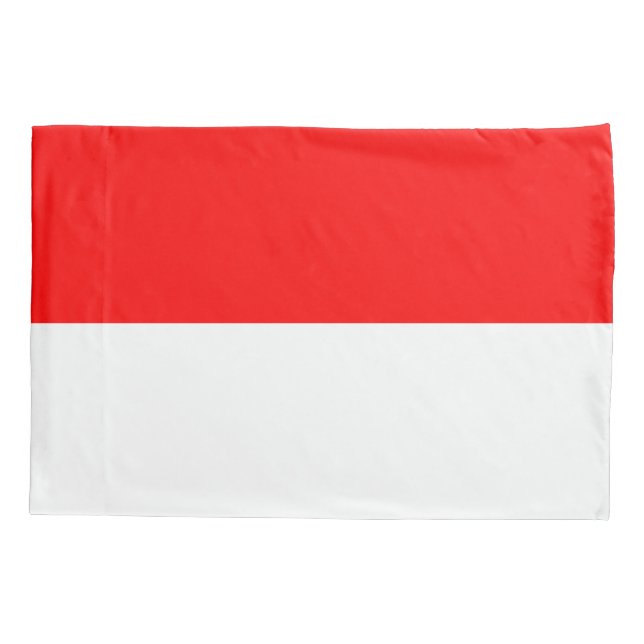 Patriotischer Single Pillowcase Flagge Indonesiens Kissenbezug (Rückseite)