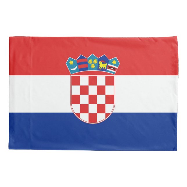 Patriotischer Single Pillowcase Flagge Kroatiens Kissenbezug (Rückseite)
