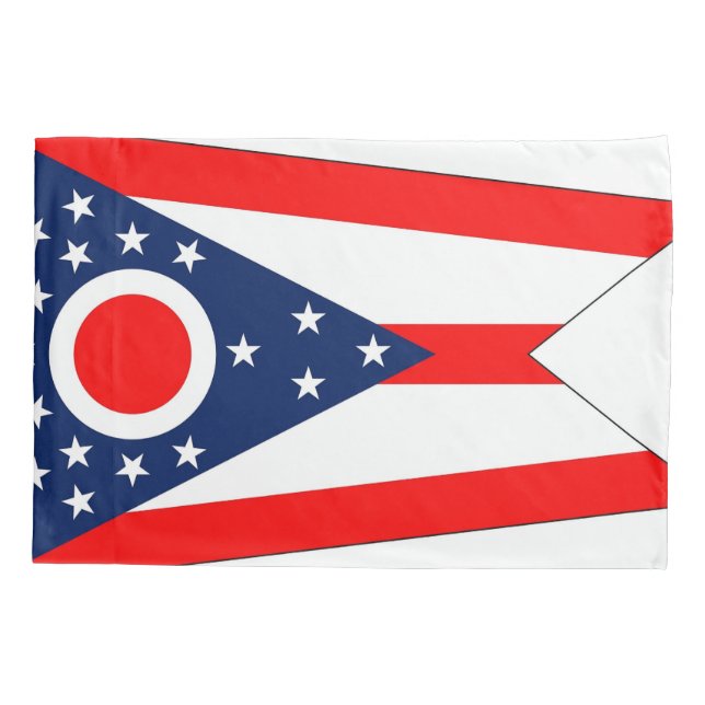 Patriotischer Single Pillowcase Flagge Ohio, USA Kissenbezug (Rückseite)