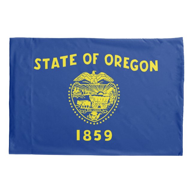 Patriotischer Single Pillowcase Flagge Oregon, USA Kissenbezug (Rückseite)