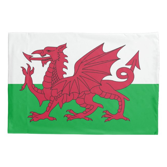 Patriotischer Single Pillowcase Flagge von Wales Kissenbezug (Rückseite)