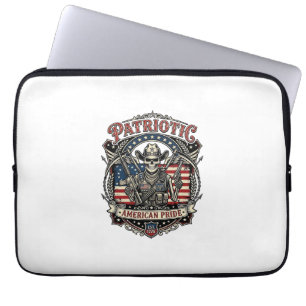 Patriotischer Skelett-Cowboy Dunkler Patriot-Skele Laptopschutzhülle