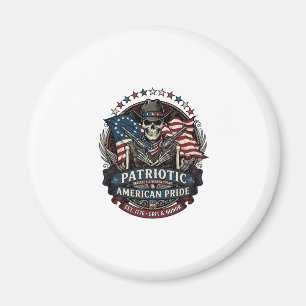 Patriotischer Skelett-Cowboy Dunkler Patriot Skele Magnet