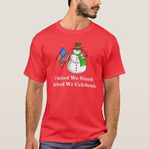 Patriotischer Snowman-WeihnachtsT - Shirt