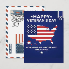 Patriotischer Soldat mit US-Flagge Postkarte