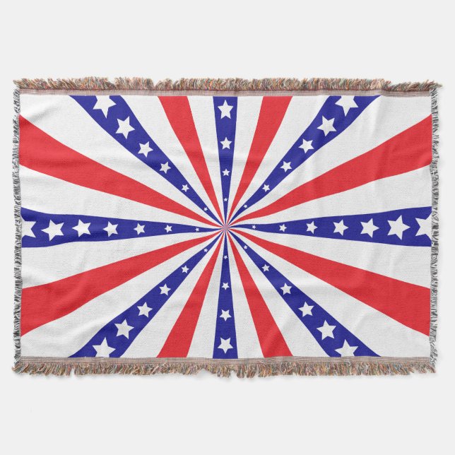 Patriotischer Sonnenstrahl Decke (Vorderseite)