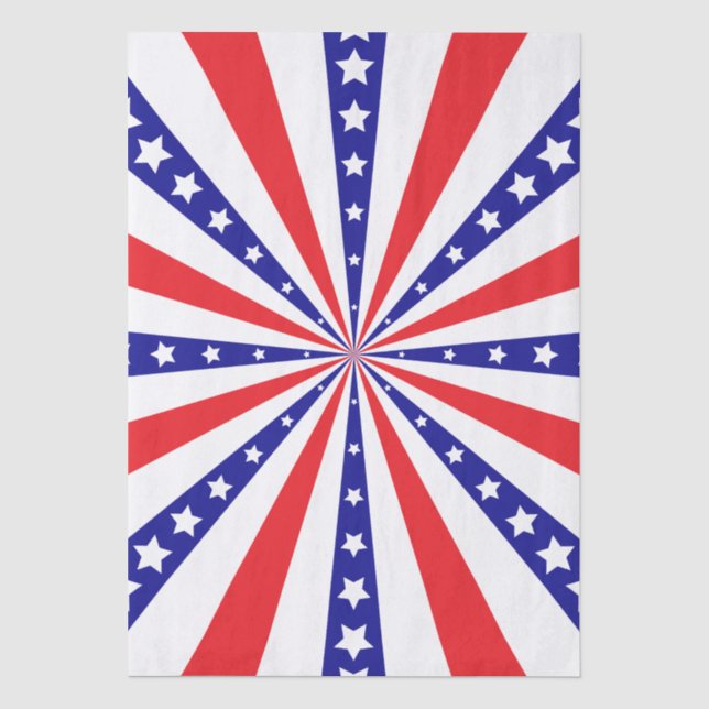 Patriotischer Sonnenstrahl Seidenpapier (Vorderseite)