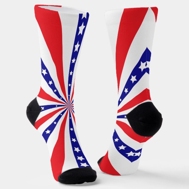Patriotischer Sonnenstrahl Socken (Gewinkelt)