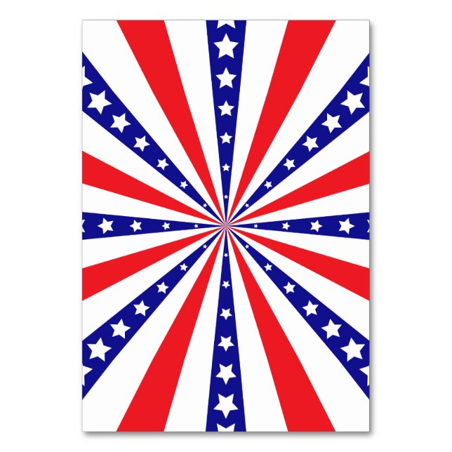 Patriotischer Sonnenstrahl Tischnummer (Vorderseite)