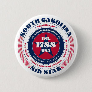Patriotischer South Carolina Circle mit Staat Deta Button