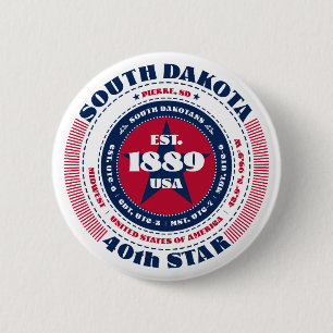Patriotischer South Dakota Circle mit Staat Detail Button