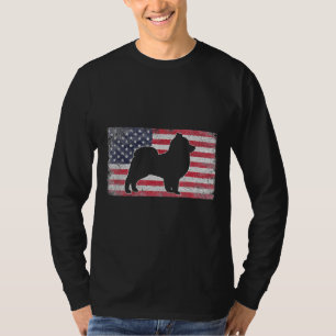 Patriotischer Spitz American Flag Hunde Männer Fra T-Shirt