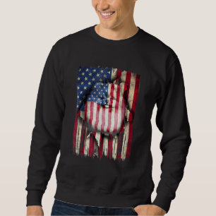 Patriotischer Spitz - Amerikanische Flagge Hund 1 Sweatshirt