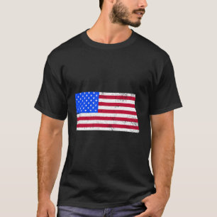 Patriotischer Staat der US-Flagge von North Dakota T-Shirt