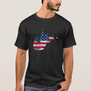 Patriotischer Staat West Virginia USA Flag for Men T-Shirt