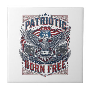 Patriotischer Stahl Road Guardian Biker Road Freed Fliese