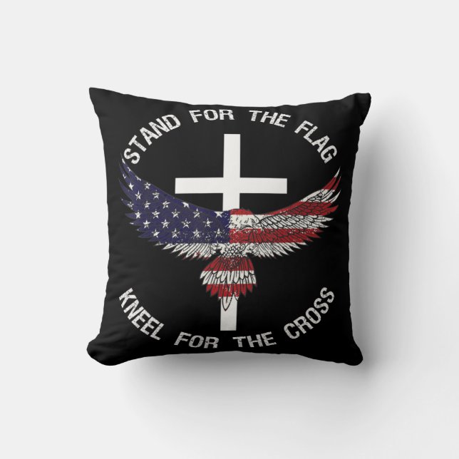 Patriotischer Stand für die Fahne Knie für das Kre Kissen (Vorderseite)