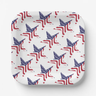 Patriotischer Stern Amerikanische Flagge Patriotis Pappteller