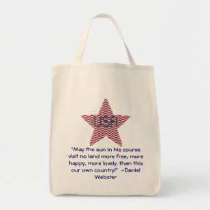 Patriotischer Stern, Daniel Webster-Zitat-Tasche Tragetasche