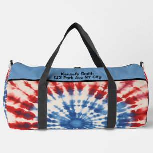 Patriotischer Stern-Tie-Dye-Monogramm personalisie Duffle Bag