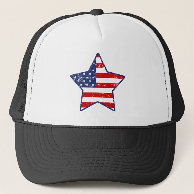 Patriotischer Stern Truckerkappe (Vorderseite)