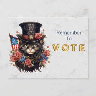 Patriotischer Sternenbanner-Katz-Stimmengeber Postkarte