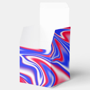 Patriotischer Swirl: Roter weißer und blauer Marmo Geschenkschachtel
