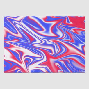 Patriotischer Swirl: Roter weißer und blauer Marmo Seidenpapier