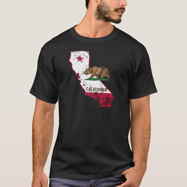 Patriotischer T - Shirt der California Flag (Vorderseite)