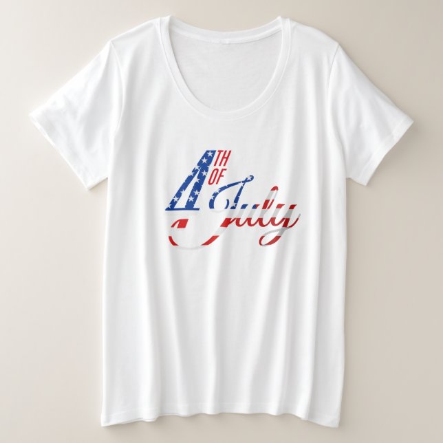 Patriotischer T - Shirt mit FrauenPlus-Größe (Design vorne)
